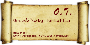 Orszáczky Tertullia névjegykártya